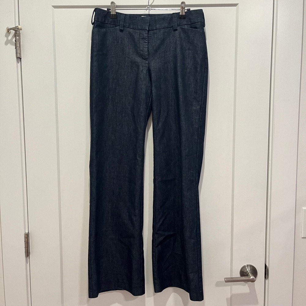 Halogen Dark Wash Wide Leg Denim Trousers Navy‎ Blue Dress Jeans Size 4